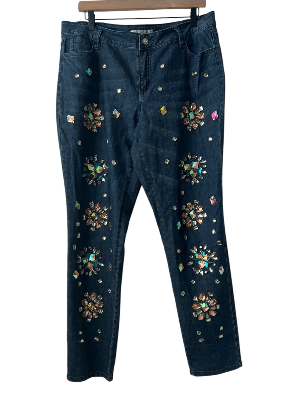Boston Proper Jewel Bedazzled Blue Jean Size 14